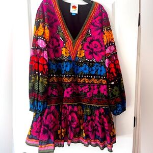 FARM Rio Medium Multi-color long sleeve dress lightweight Latin trendy bright